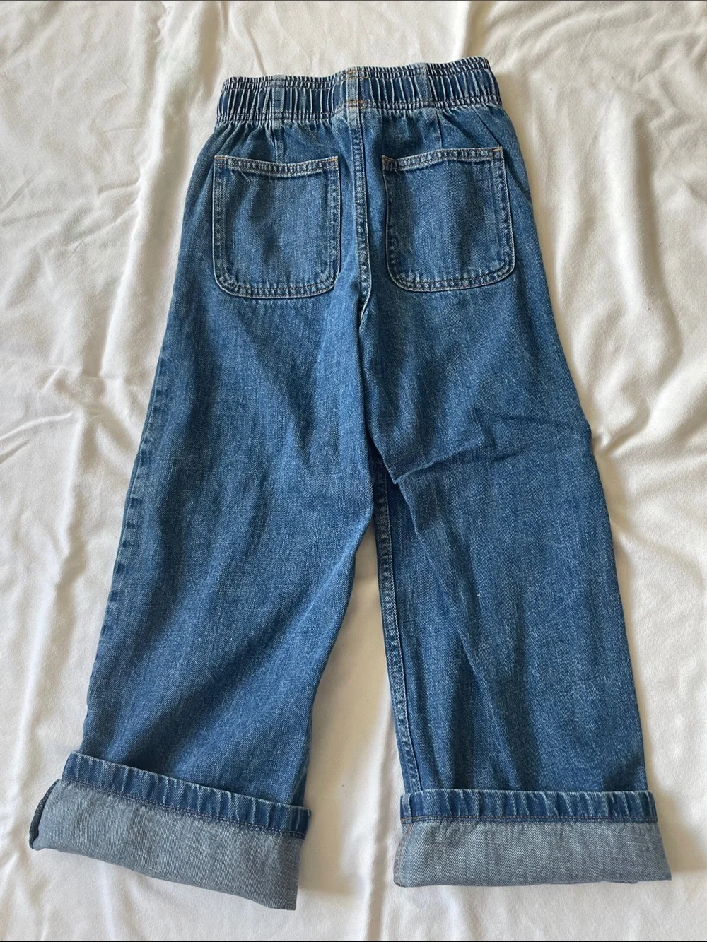 GAP KIDS Wide Leg Utility Denim Jeans - Size Medium Comfy Blue Pants Long